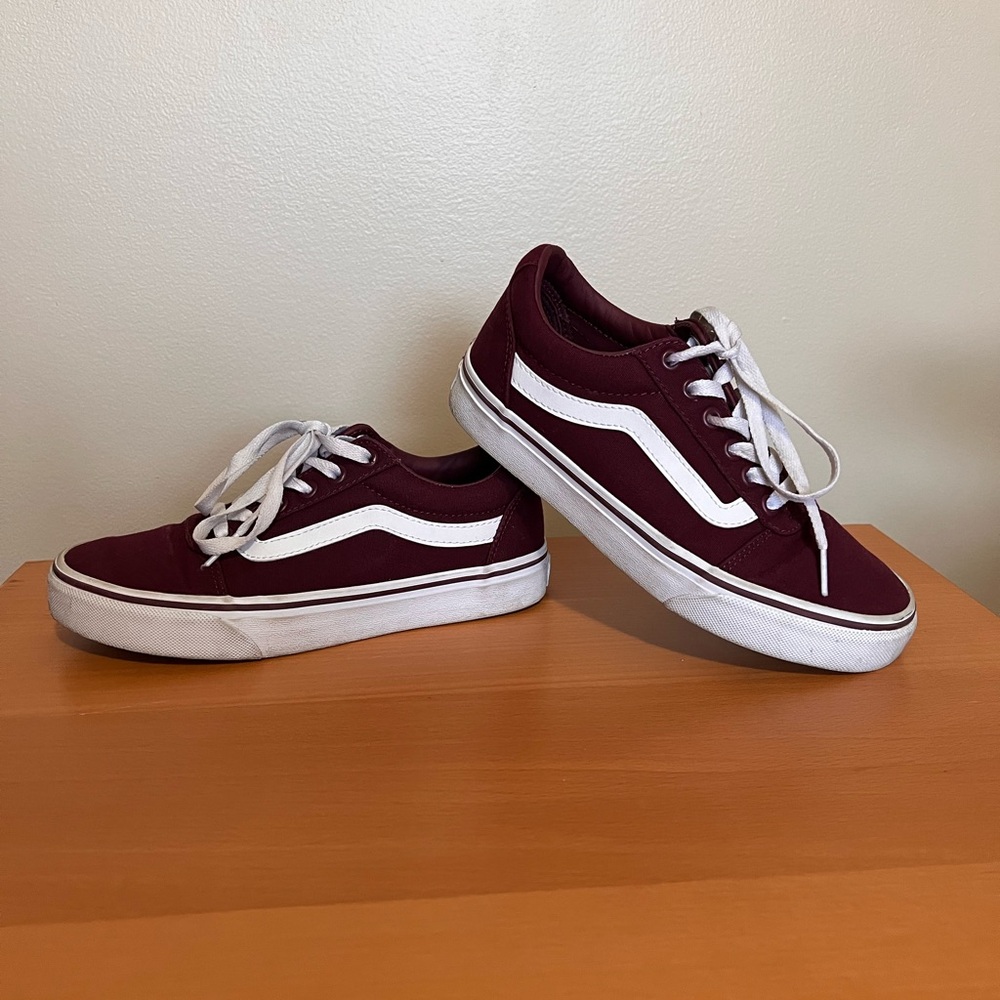 Vans  Canvas Burgundy shoes woman’s size 6.5